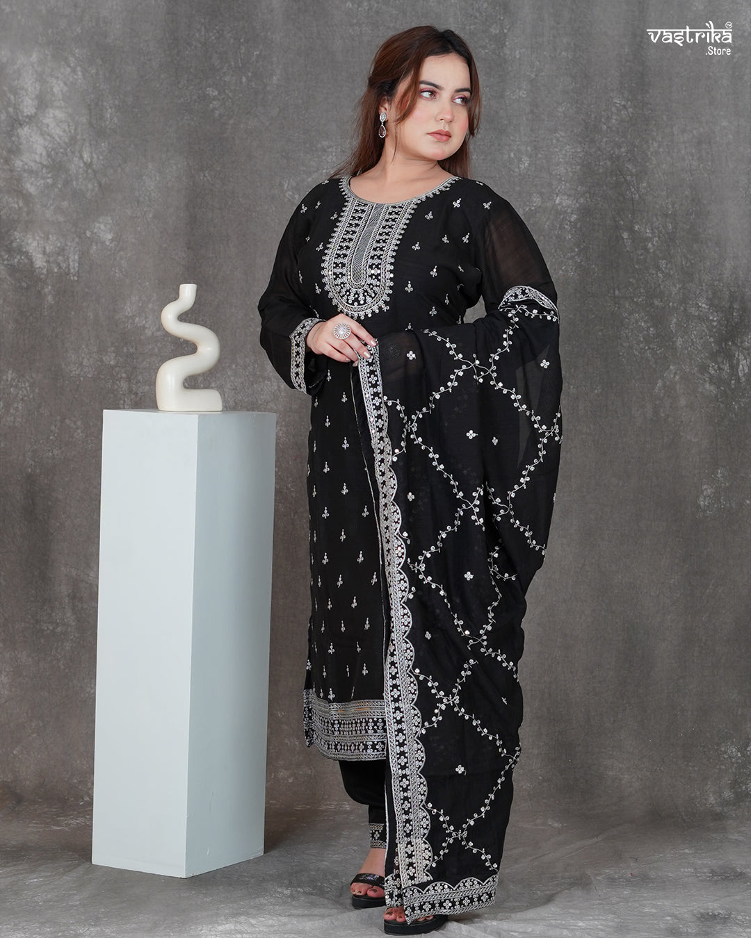 Round Neck Kurti Set