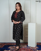 Silk Kurti Set with Jari & Sequin Work
