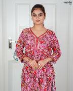 Wine Aalia Flare Frock Set