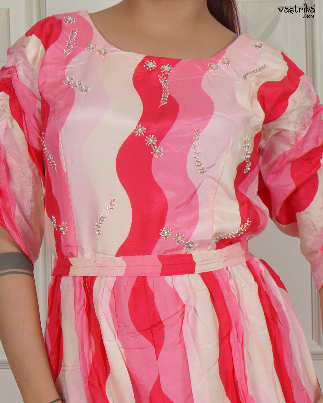 Multicolour Handworked Santoon Jumpsuit