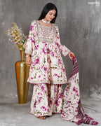 Purple Ryon Cotton Kurti Set