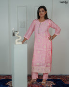 Round-Neck Kurti with Hand Embroidery