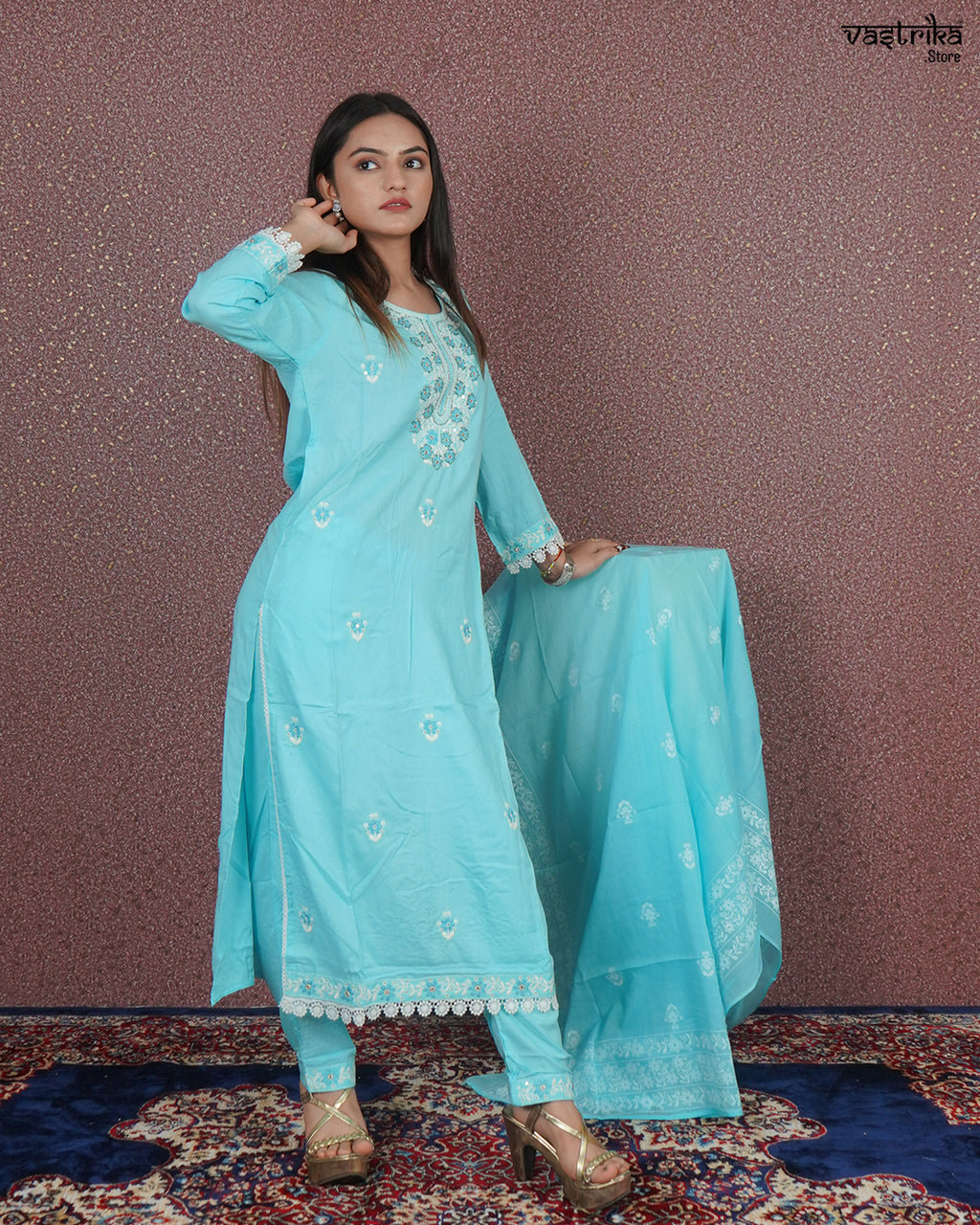 Elegant Rayon Cotton Kurti Set