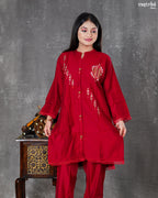 Maroon Silk Coord Set