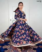 Navy Angrakha Frock Set