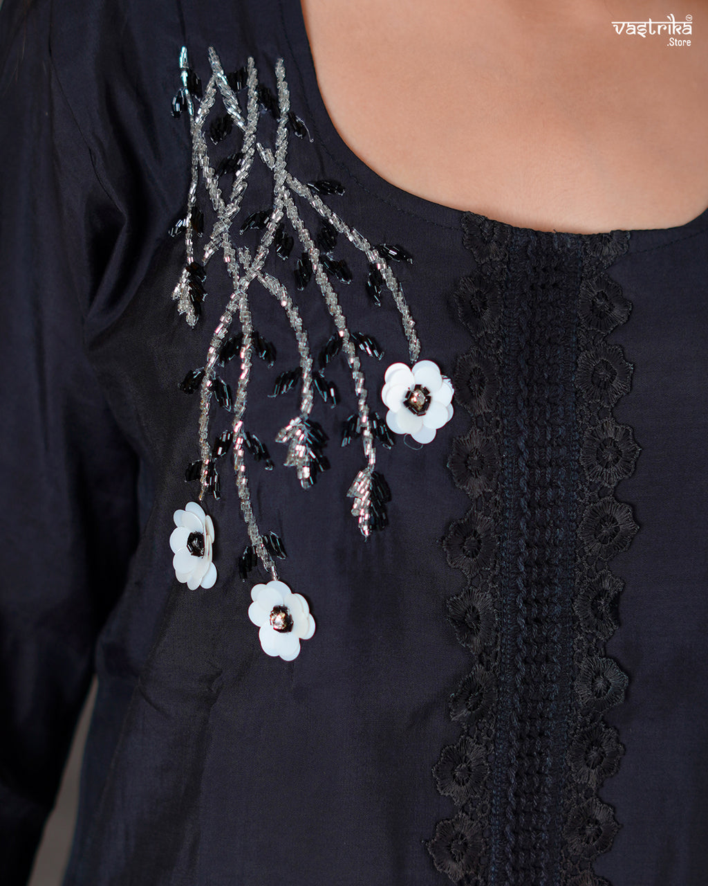 Black Roman Silk Coord Set