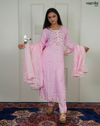 Thread Bloom Cotton Kurti Set
