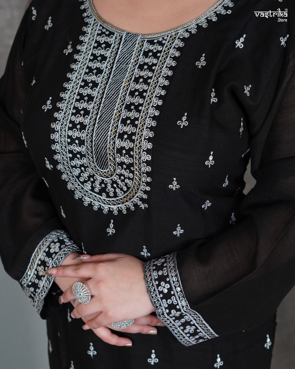 Round Neck Kurti Set