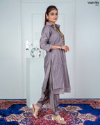 Grey Masleen Handwork Coord Set