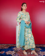 Firozi Maslin Frock Set