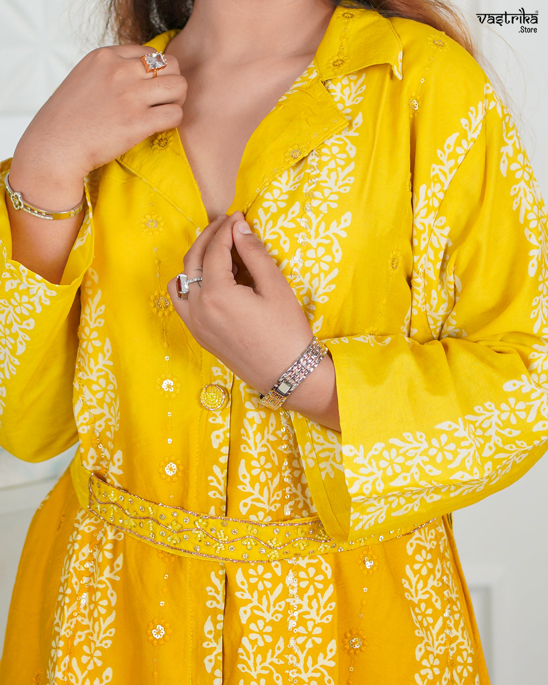 Yellow Silk Coord Set
