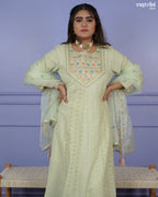 Chikankari Frock-Style Kurti Set