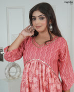 Printed Sequin One-Piece Frock