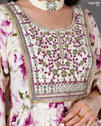 Purple Ryon Cotton Kurti Set