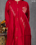 Maroon Silk Coord Set