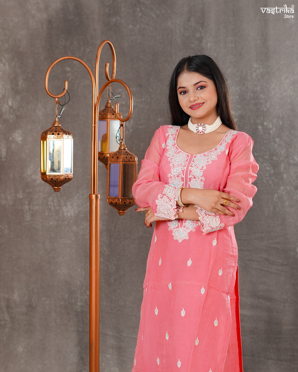 Elegant Organza Kurti Set